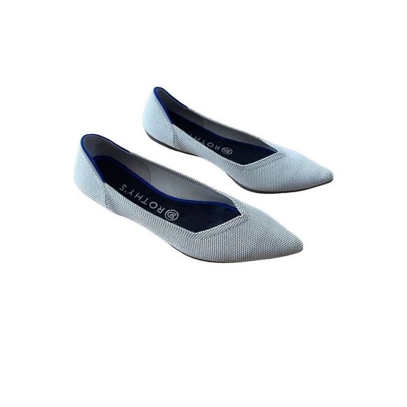 Rothy's Womens Gray The Point Flats Cloud Pointed Birdseye Ballet Shoes Size 7.5 - Picture 4 of 8